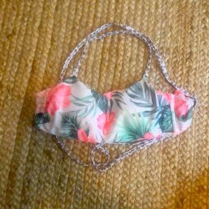 Double sided floral halter top bikini